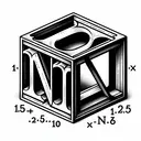 Illustrate a meticulously detailed mathematical symbol for cube root. It has an empty space on the top that signifies the unknown value of n. Within the cube root symbol, neatly inscribed, are the numbers 1.25 and 10.