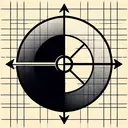 Create an image of two distinct circles, one with a dark border and the other with a lighter border, represented on a graph paper with gridlines. The circles each have a clearly visible center point. A double-ended arrow should be seen starting from the border of the first circle to the border of the second circle, signifying the shortest distance between the two circles. The image should make for an appealing visualization of geometry in mathematics, but remember no text should be included.